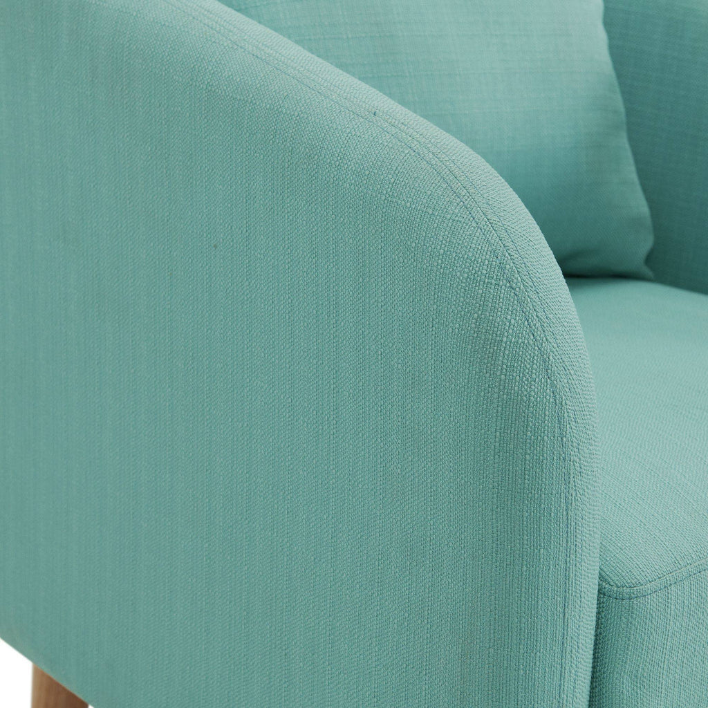 Green Accent Chair with Wooden Legs S2112