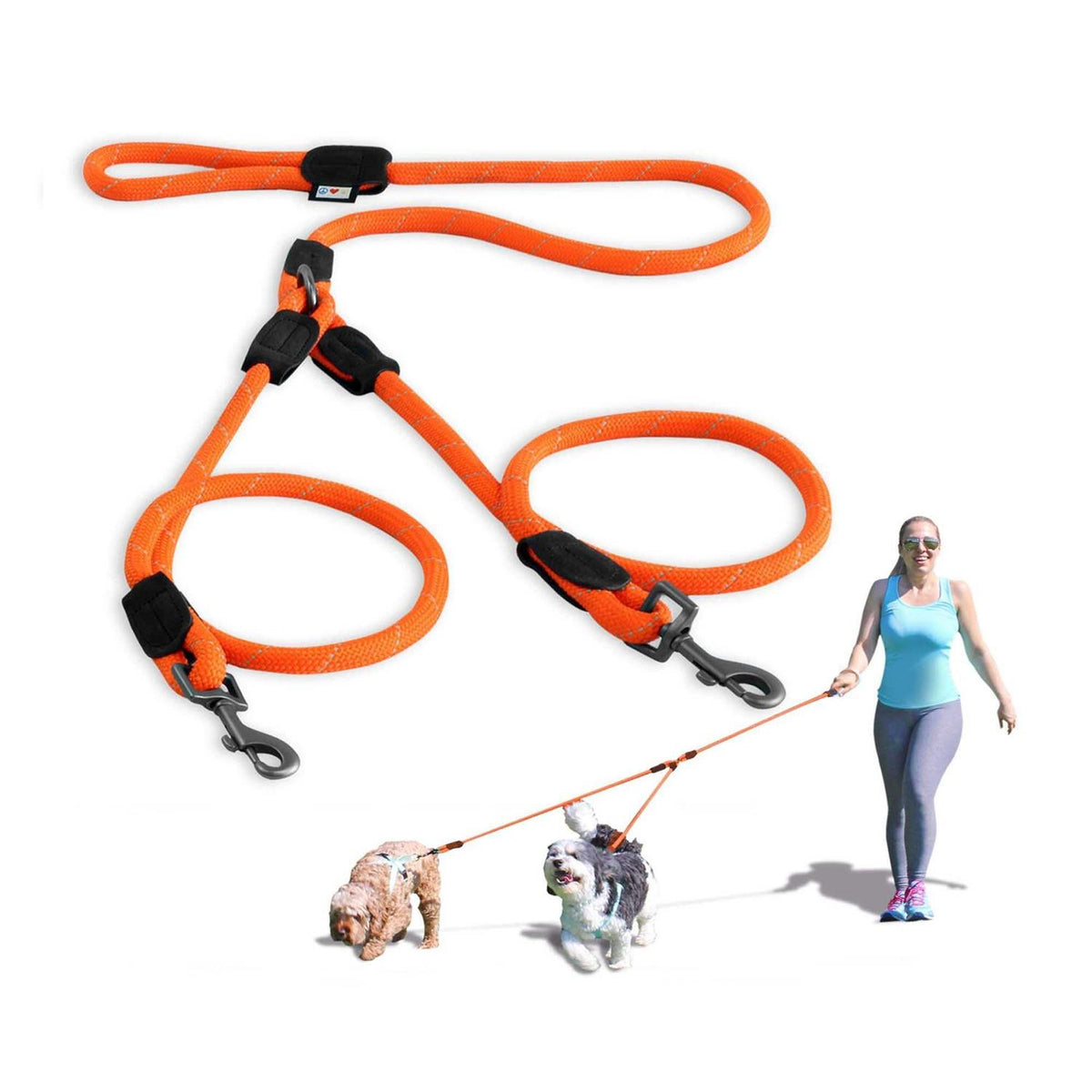2 Reflective Rope Dog Leash E51577