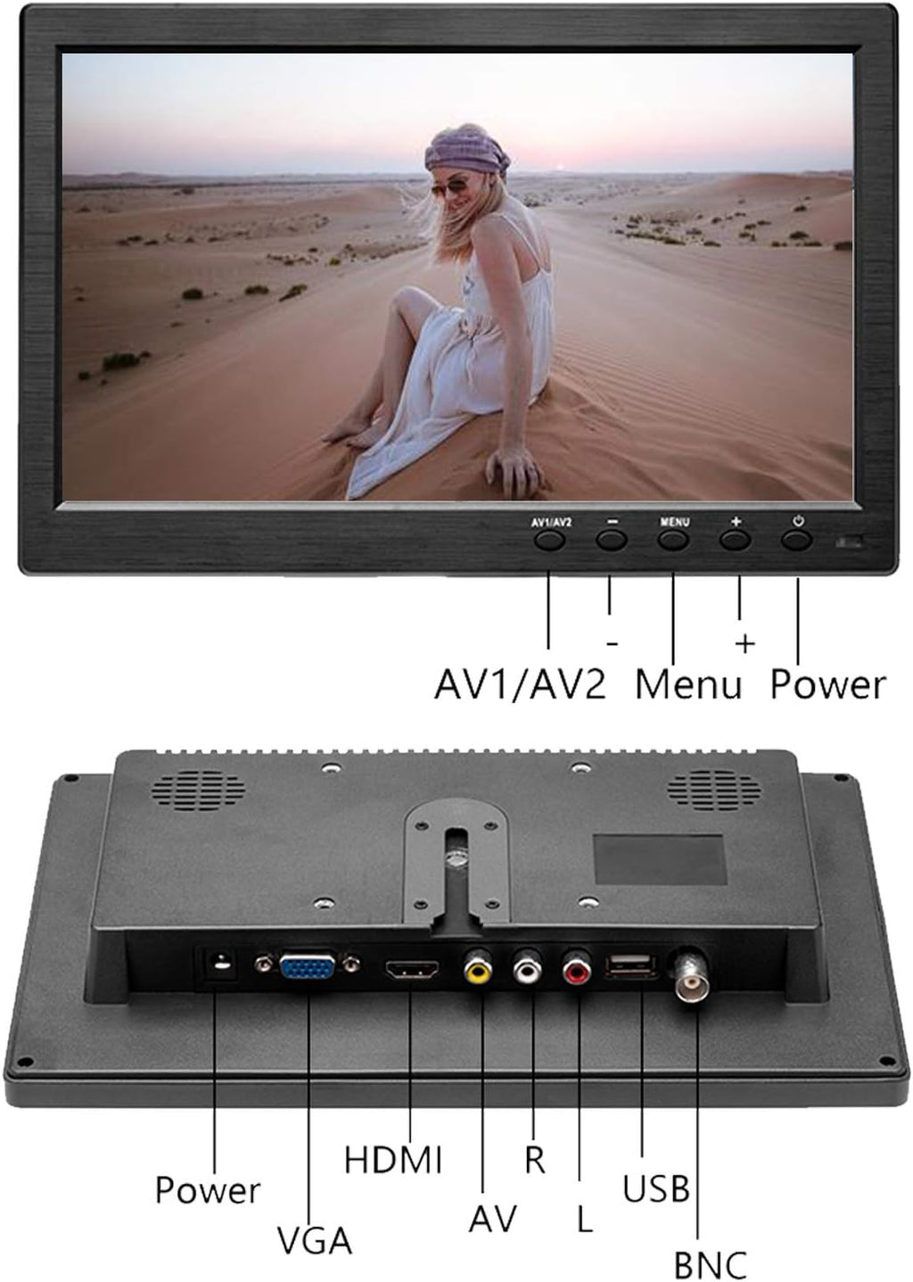 10.1 Inch LCD Security CCTV Monitor with HDMI Input Cable D594