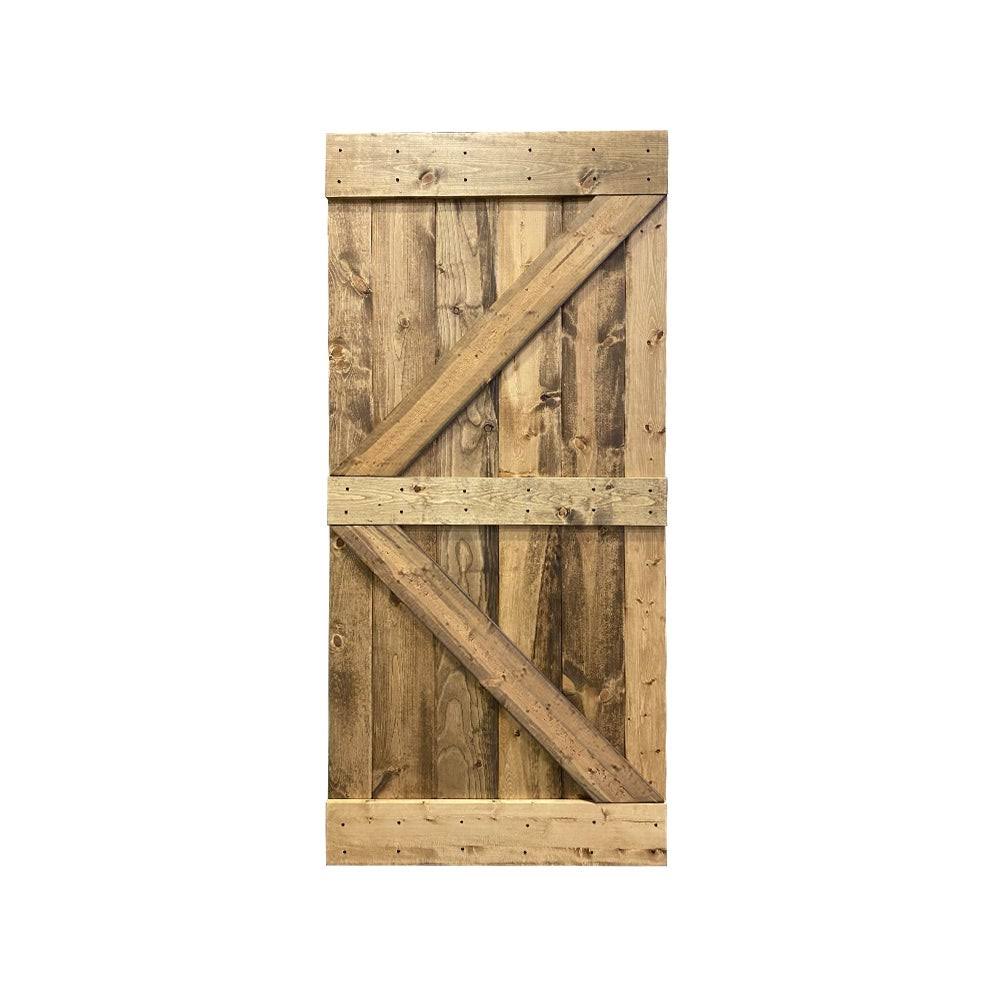 Carbon Gray Solid Pine Wood Interior Sliding Barn Door X93621