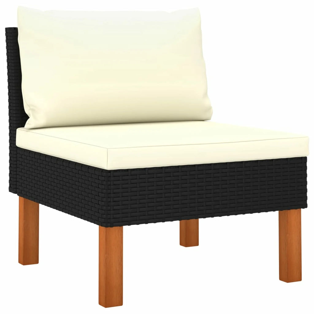 8 Piece Cream White Cushioned Poly Rattan Sectional Outdoor Furniture Set K793349