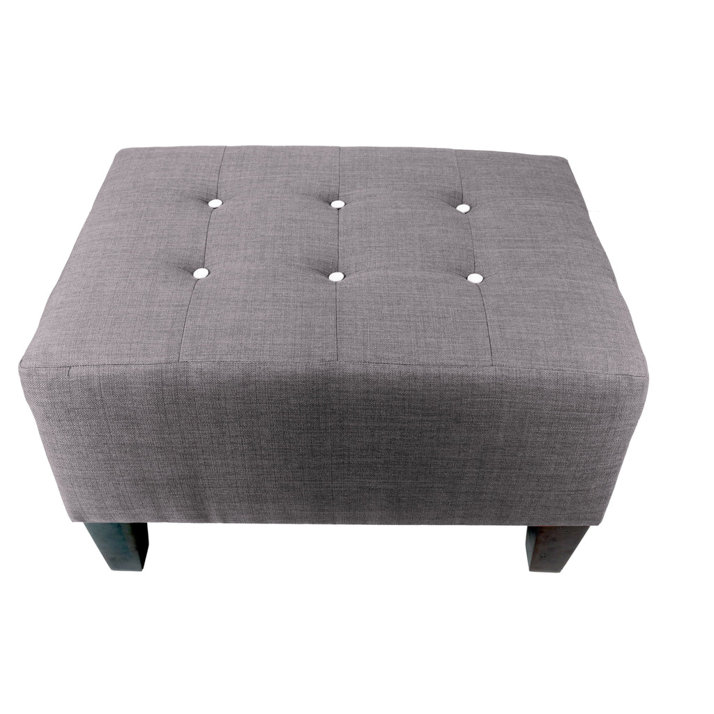Red Tinted Grey Upholstered Ottoman D2968