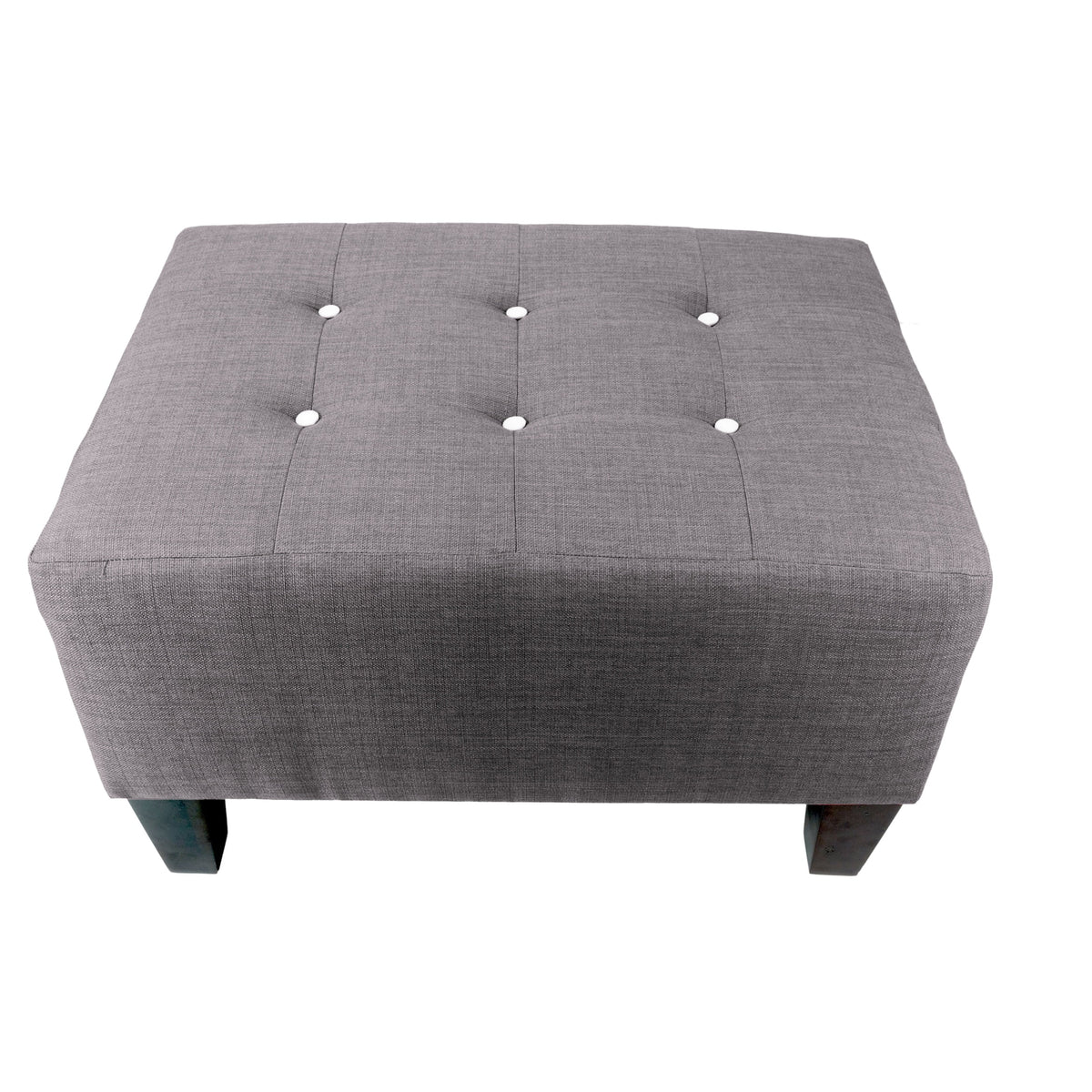 Red Tinted Grey Upholstered Ottoman D2968