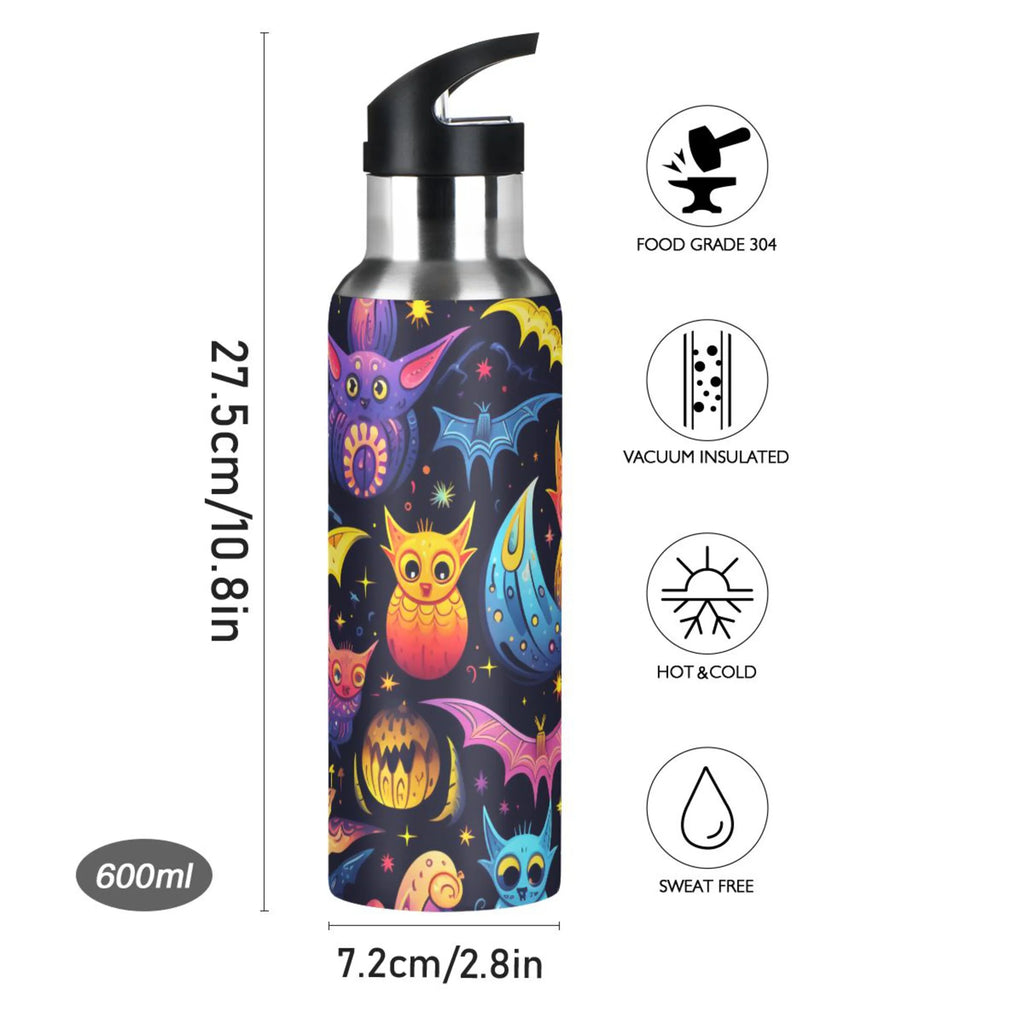 20 oz Insulated Stainless Steel Water Bottle with Straw Lid K732