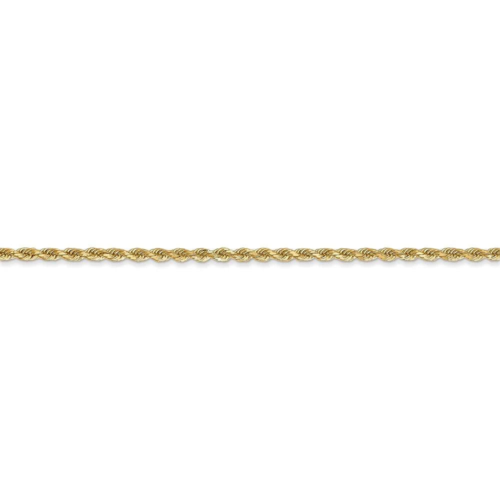 14kt Yellow Gold Diamond Cut Rope Chain with Lobster Clasp, 16 inch E8741