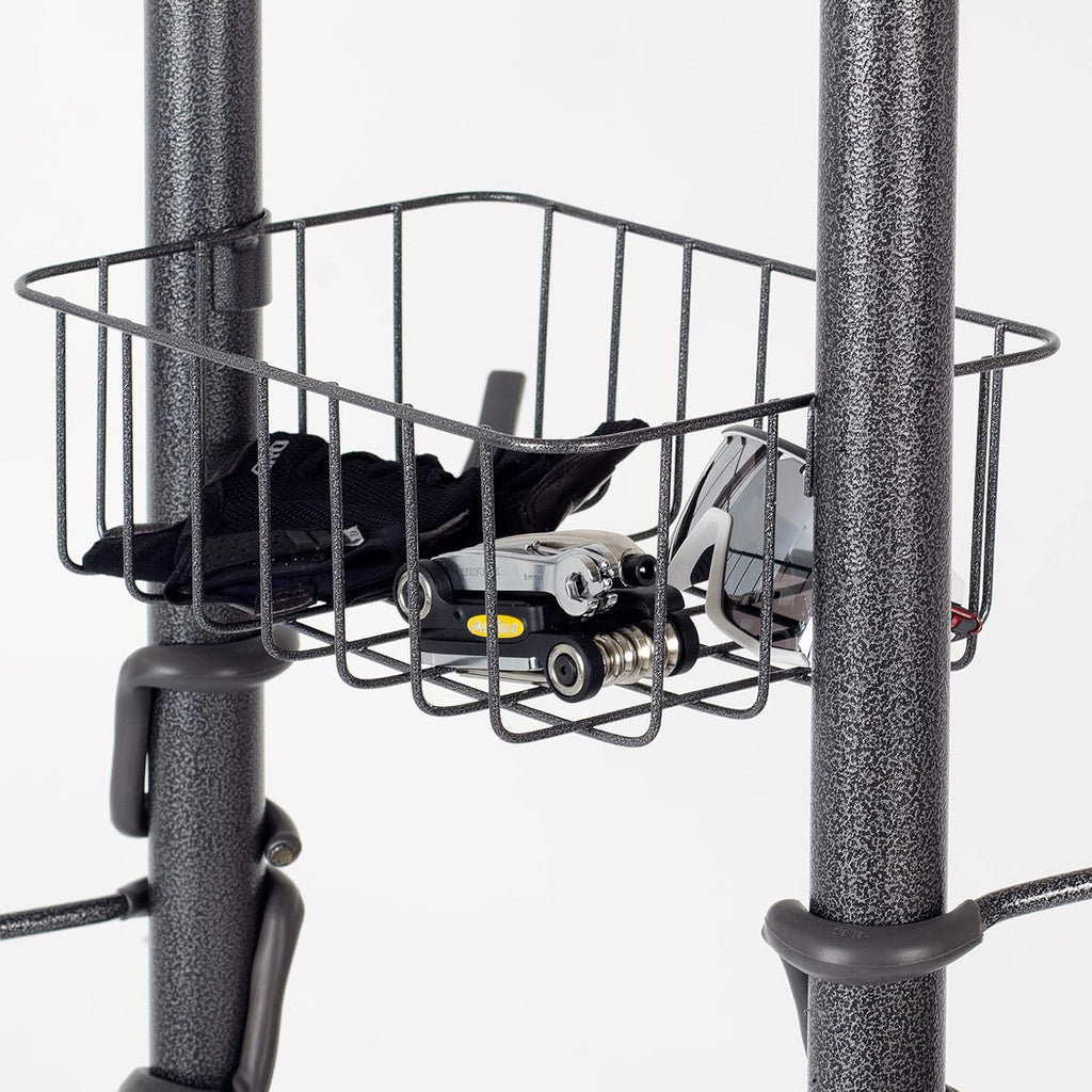 4 Bike Rack Garage - Bike Storage Rack with Basket - Vertical Bike Rack - Freestanding Wall Bike Rack Holds Up to 160 lbs Z904553