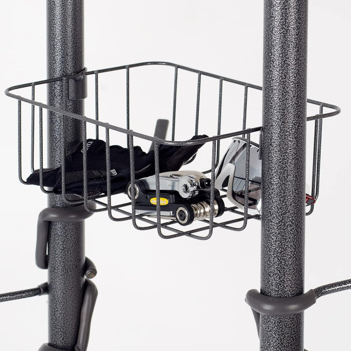 4 Bike Rack Garage - Bike Storage Rack with Basket - Vertical Bike Rack - Freestanding Wall Bike Rack Holds Up to 160 lbs Z904553