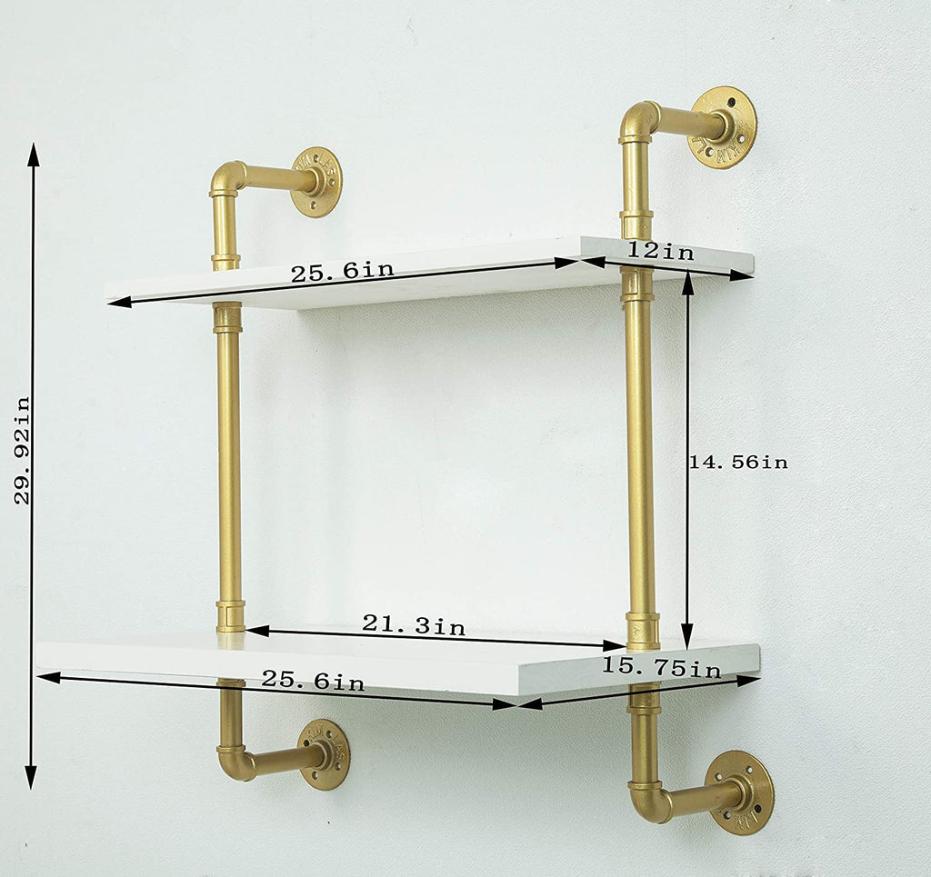 Industrial Retro Wall Mount Iron Pipe Microwave Oven Shelf Stand O9463