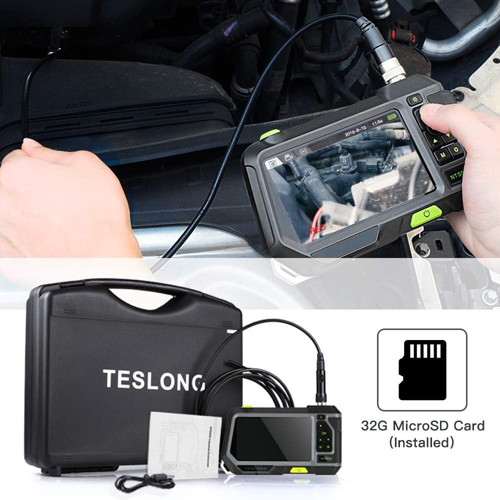 Industrial Borescope Inspection Camera with 5inch 720P HD Screen, 16.5ft T16056