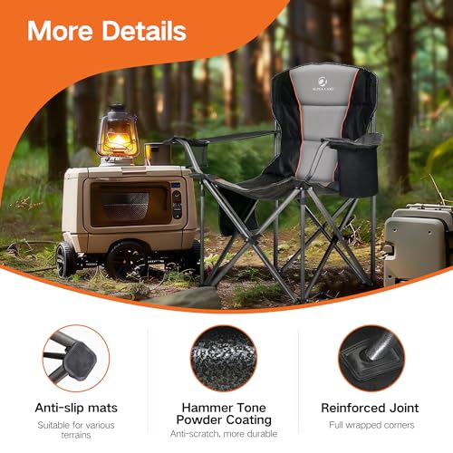 Oversized Heavy Duty Folding Camping Chair with Cooler Bag S77329