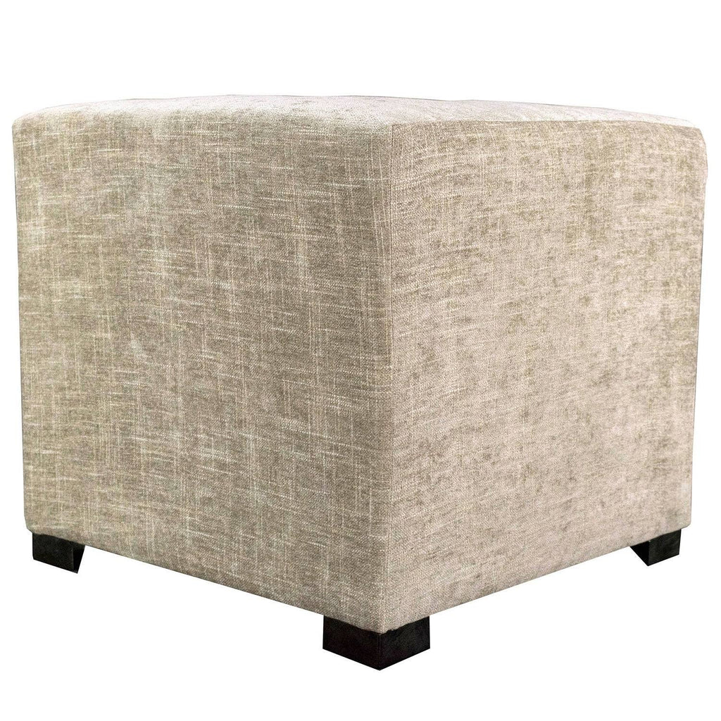 Black 4-Button Tufted Square Ottoman H33178