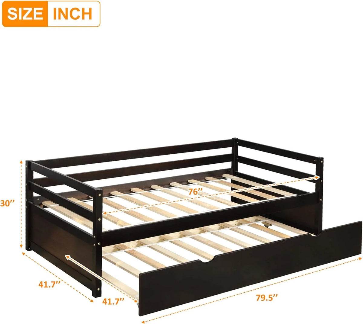 Espresso Wood Daybed Frame Q51469