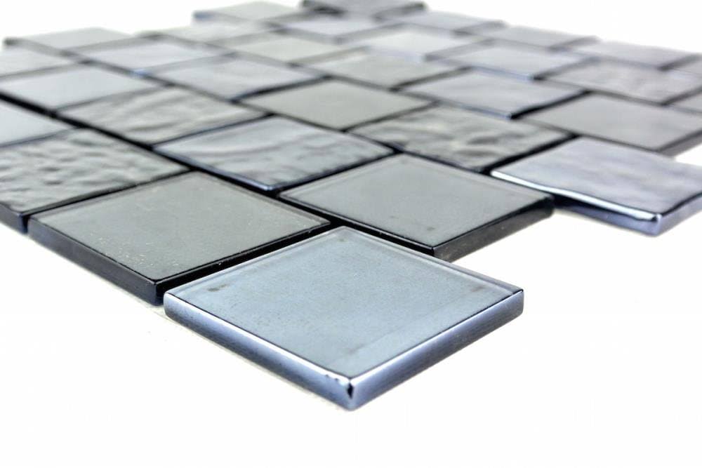 12-Pack Sand Gray Glossy Glass Floor and Wall Tile D143631