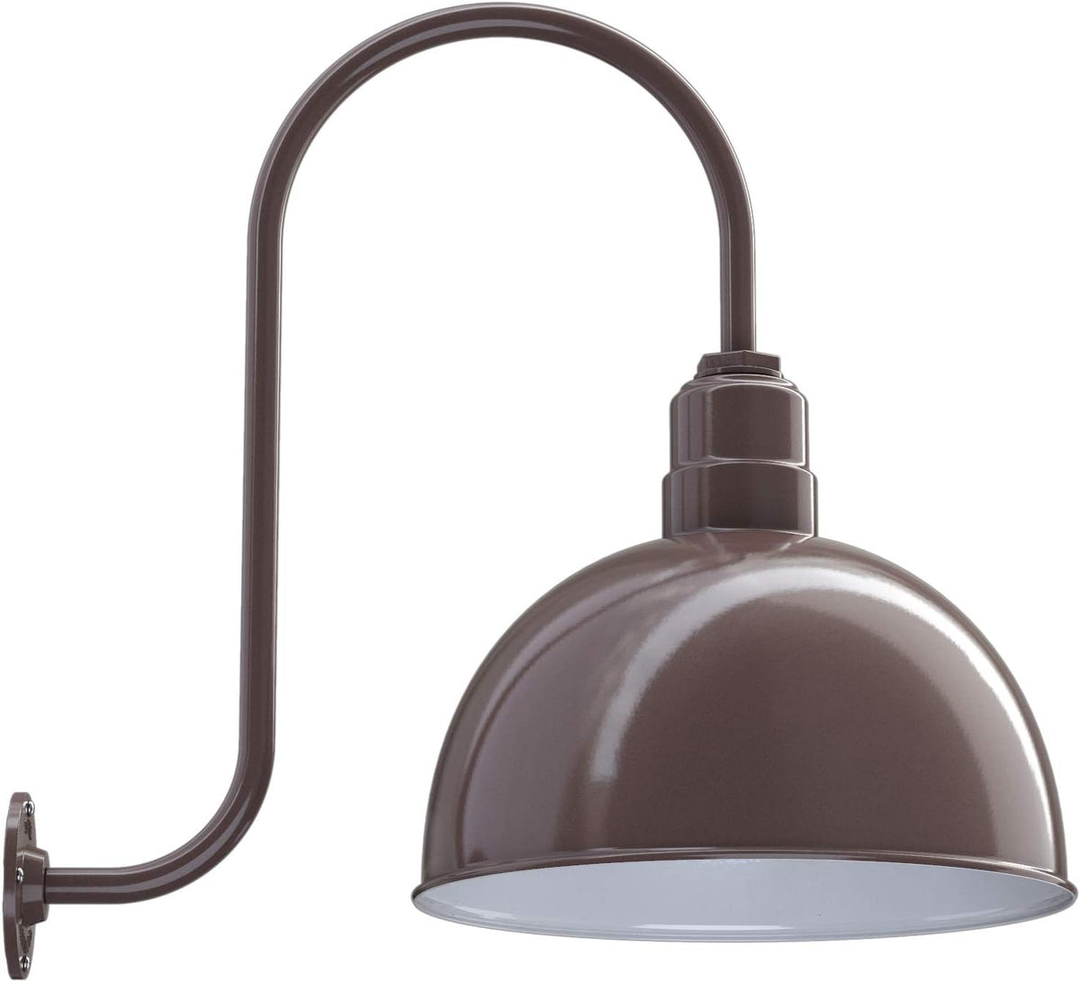 15 inch Bowl Dome Gooseneck Outdoor Wall Mounted Barn Light A46573