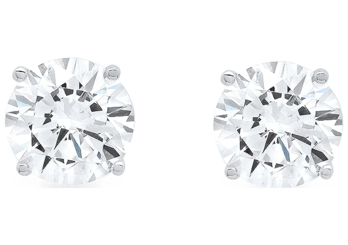 18K White Gold Diamond Stud Earrings G83832