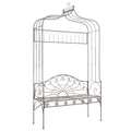 Antique Brown Iron Garden Bench G4522