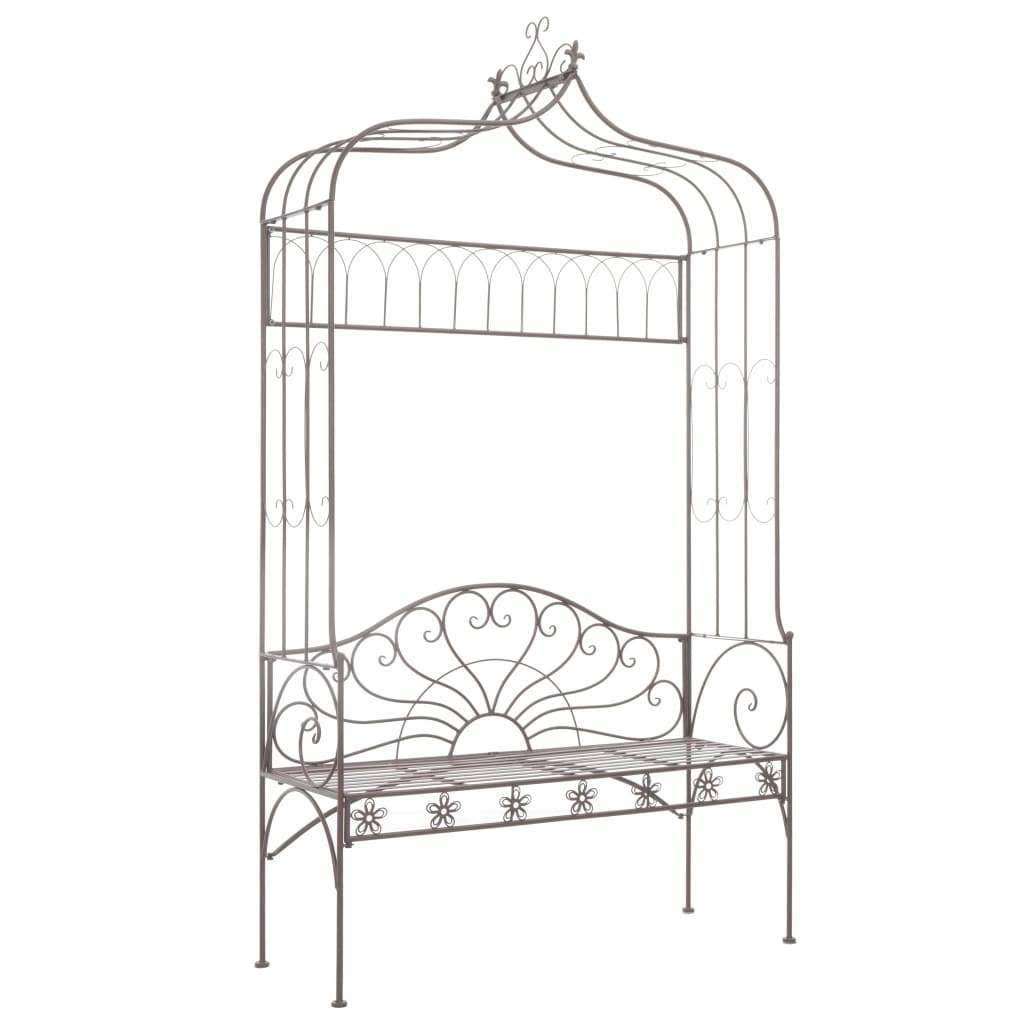Antique Brown Iron Garden Bench G4522