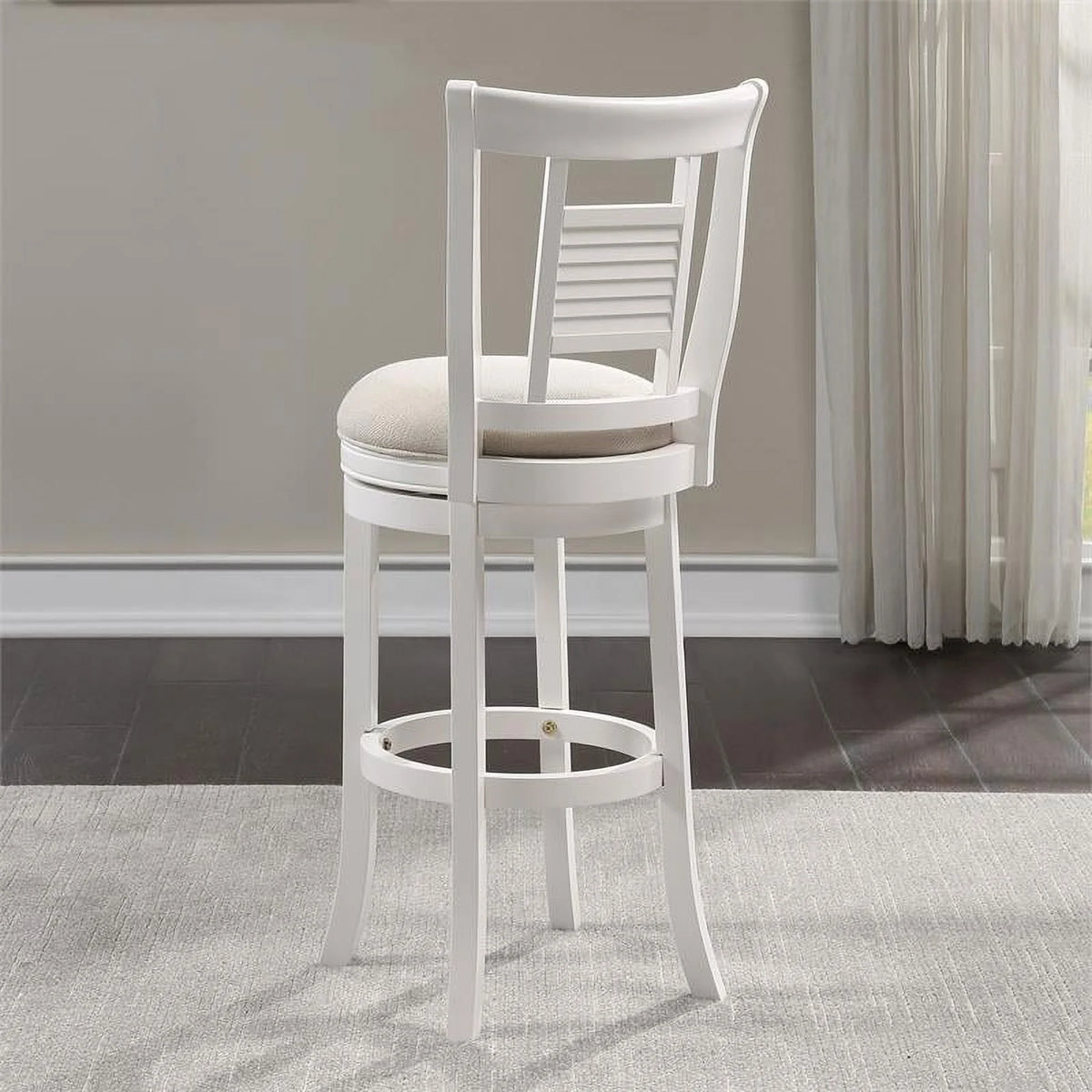 3 Piece Upholstered Solid Wood Swivel Bar Stool Set F67486