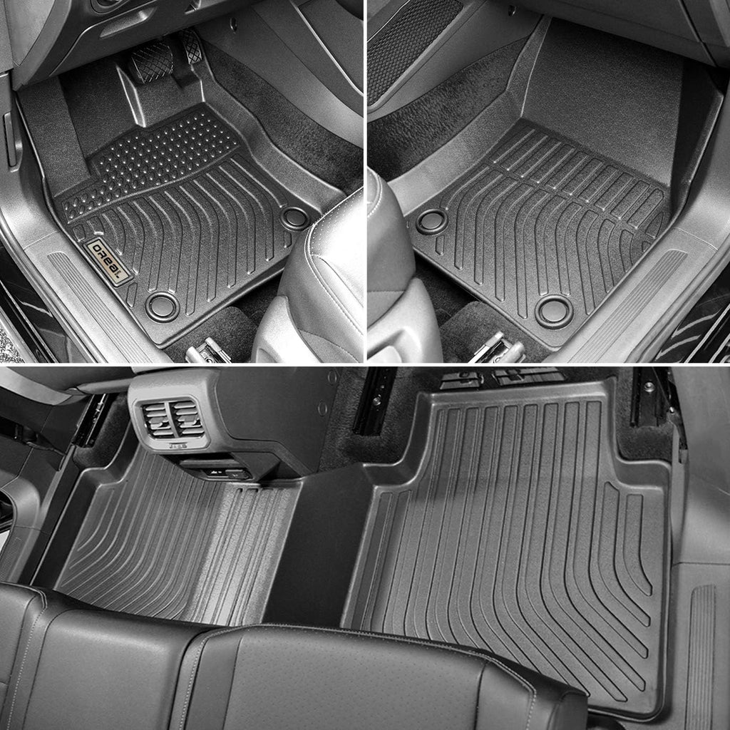 Black Heavy Duty All Weather Front and Rear Car Floor Mats A1595