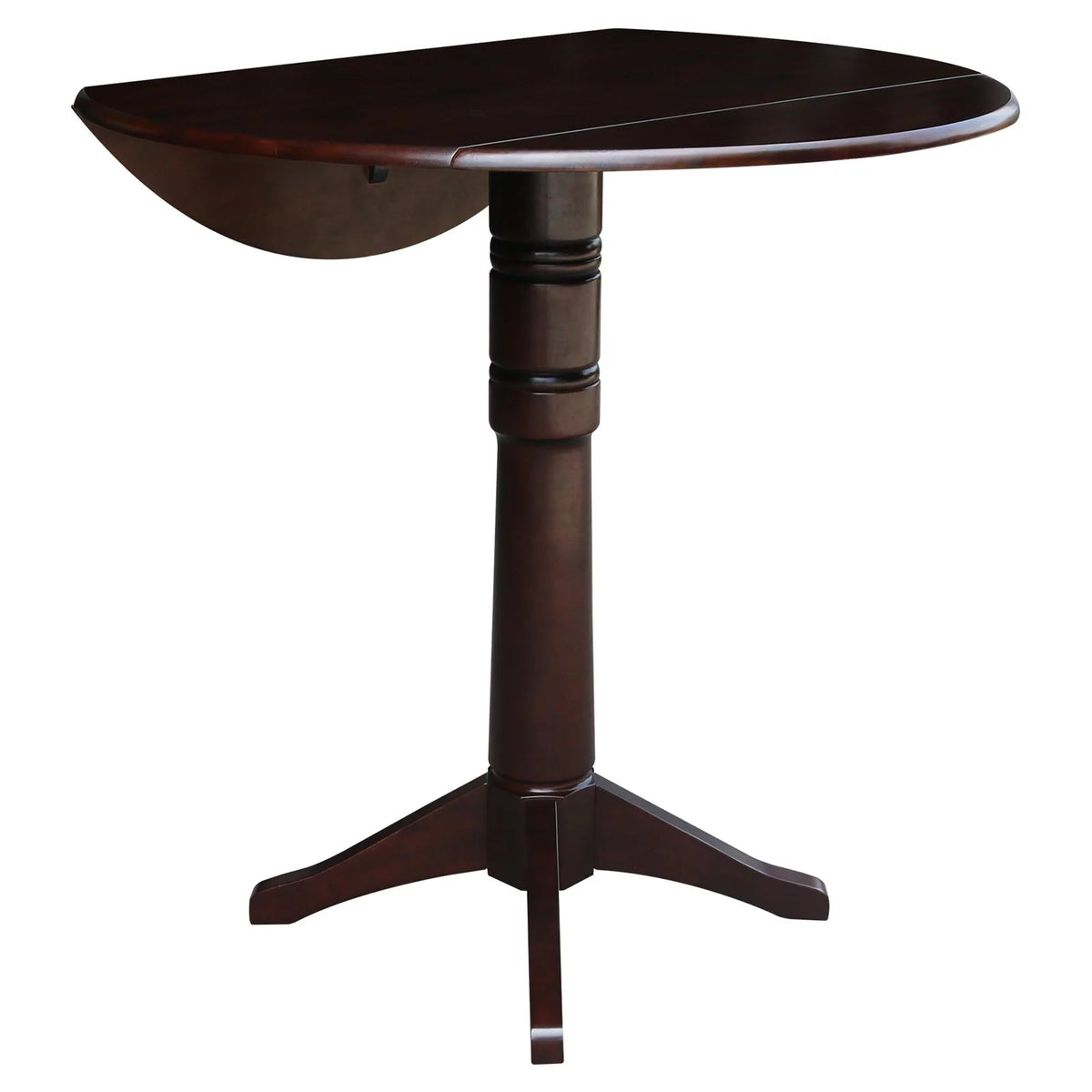 42" Round Dual Drop Leaf Pedestal Table Espresso P344