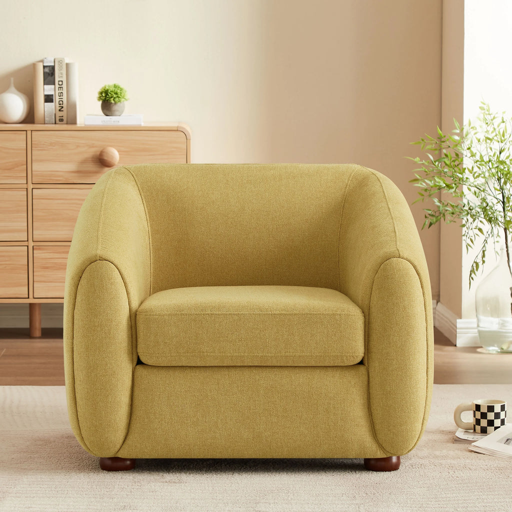 Light Yellow Upholstered Accent Chair U972650