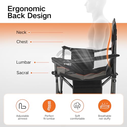 Oversized Heavy Duty Folding Camping Chair with Cooler Bag S77329