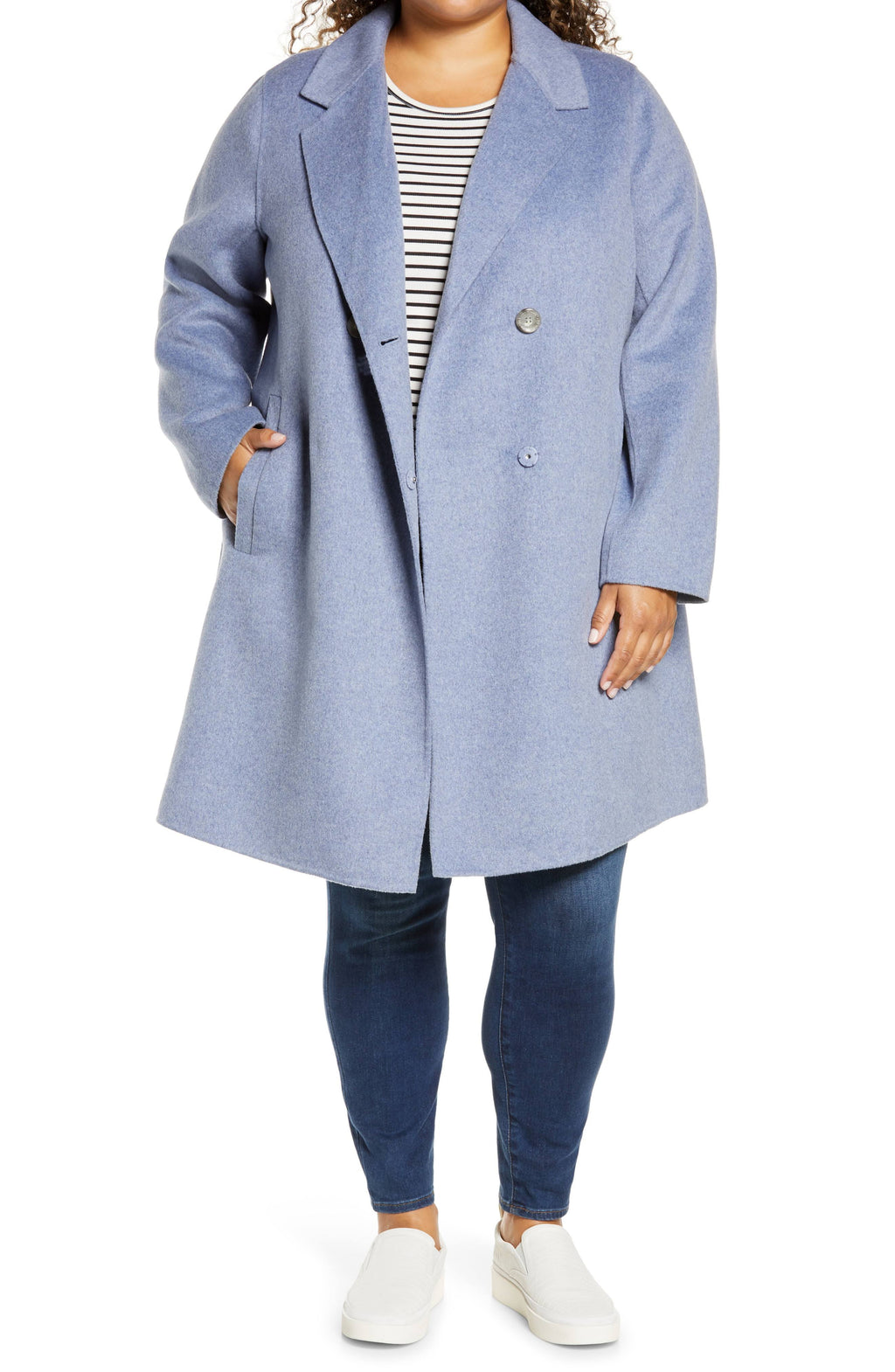 Notch Collar Coat - Blue - 3X S311585