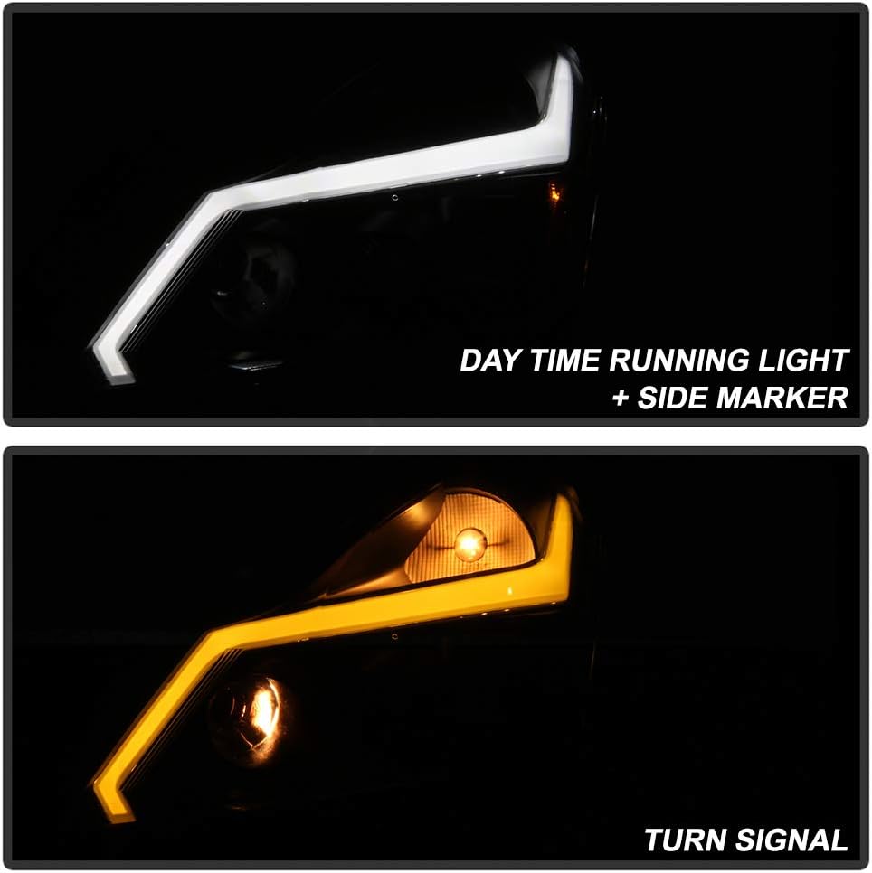 Black Smoke LED Tube Sequential Signal DRL Headlights Z7399