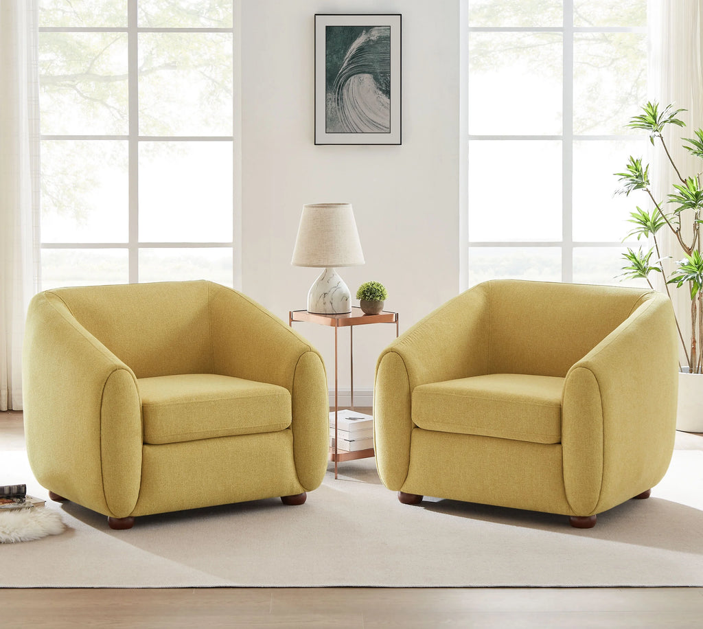 Light Yellow Upholstered Accent Chair U972650