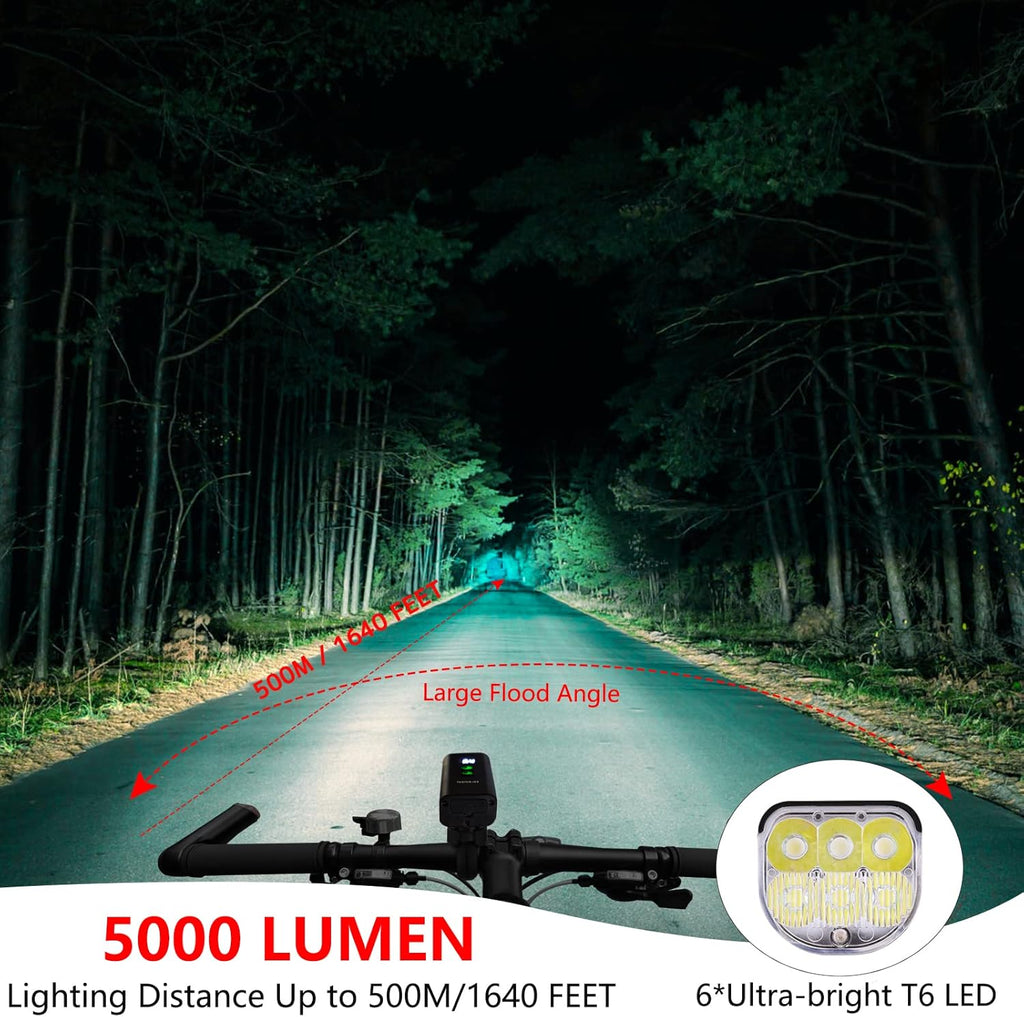 6*T6 LED Bike Light Set USB Rechargeable Waterproof Pack of 2 L364028
