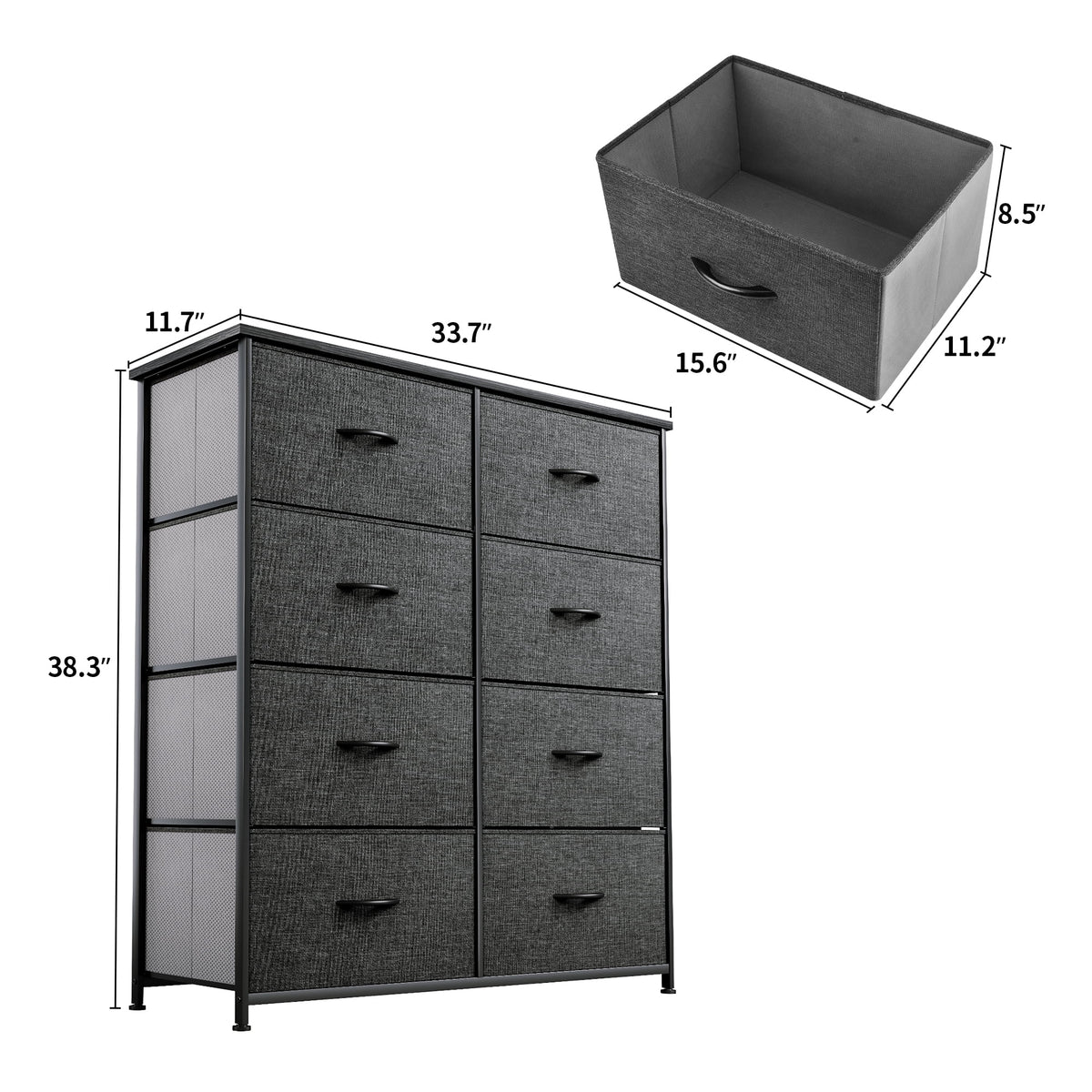 Light Gray 8 Drawer Storage Dresser T72763
