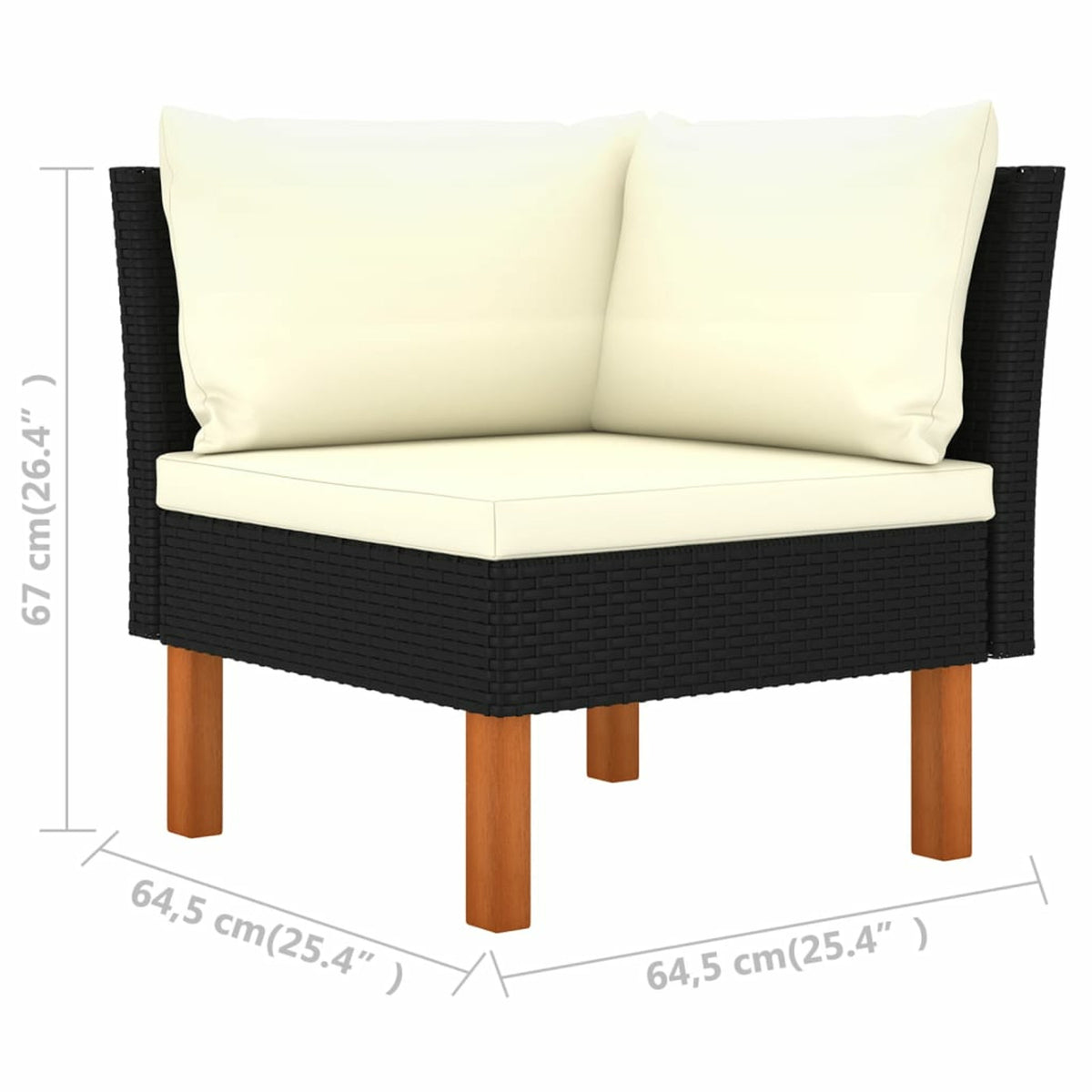 8 Piece Cream White Cushioned Poly Rattan Sectional Outdoor Furniture Set K793349