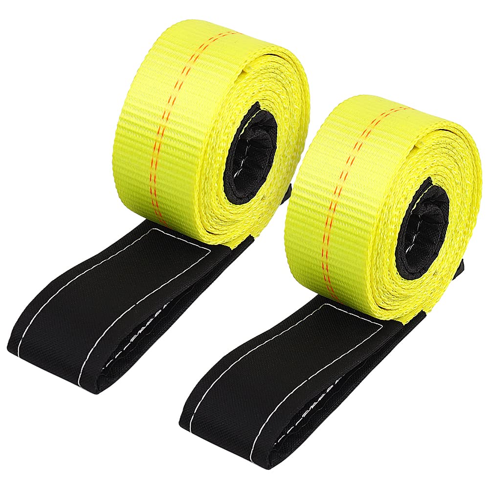 10'x2 Nylon Tow Strap 2 Pack 15,000lbs Heavy Duty Lifting Sling E772