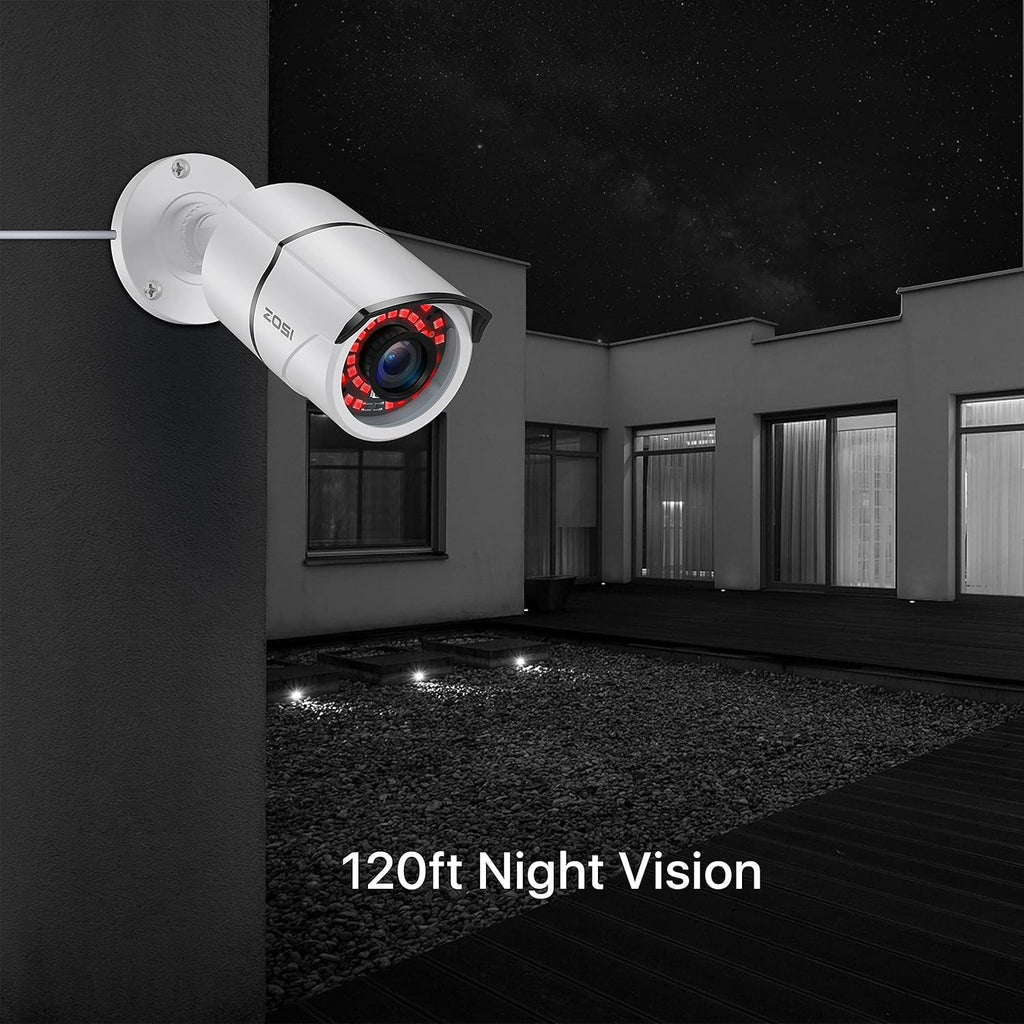 4PACK 1080P HD TVI Security Cameras 120ft Night Vision Waterproof Camera S77273