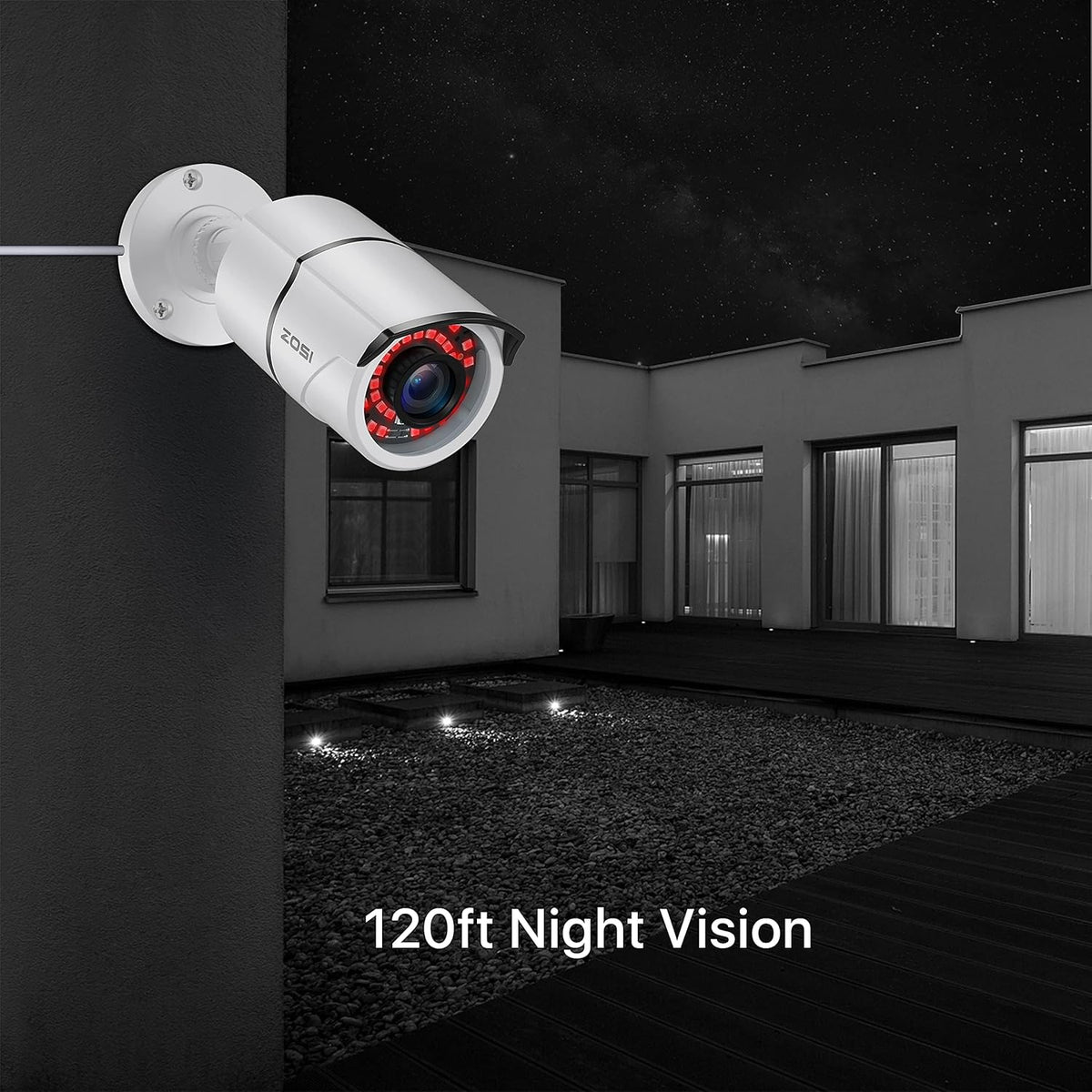 4PACK 1080P HD TVI Security Cameras 120ft Night Vision Waterproof Camera S77273