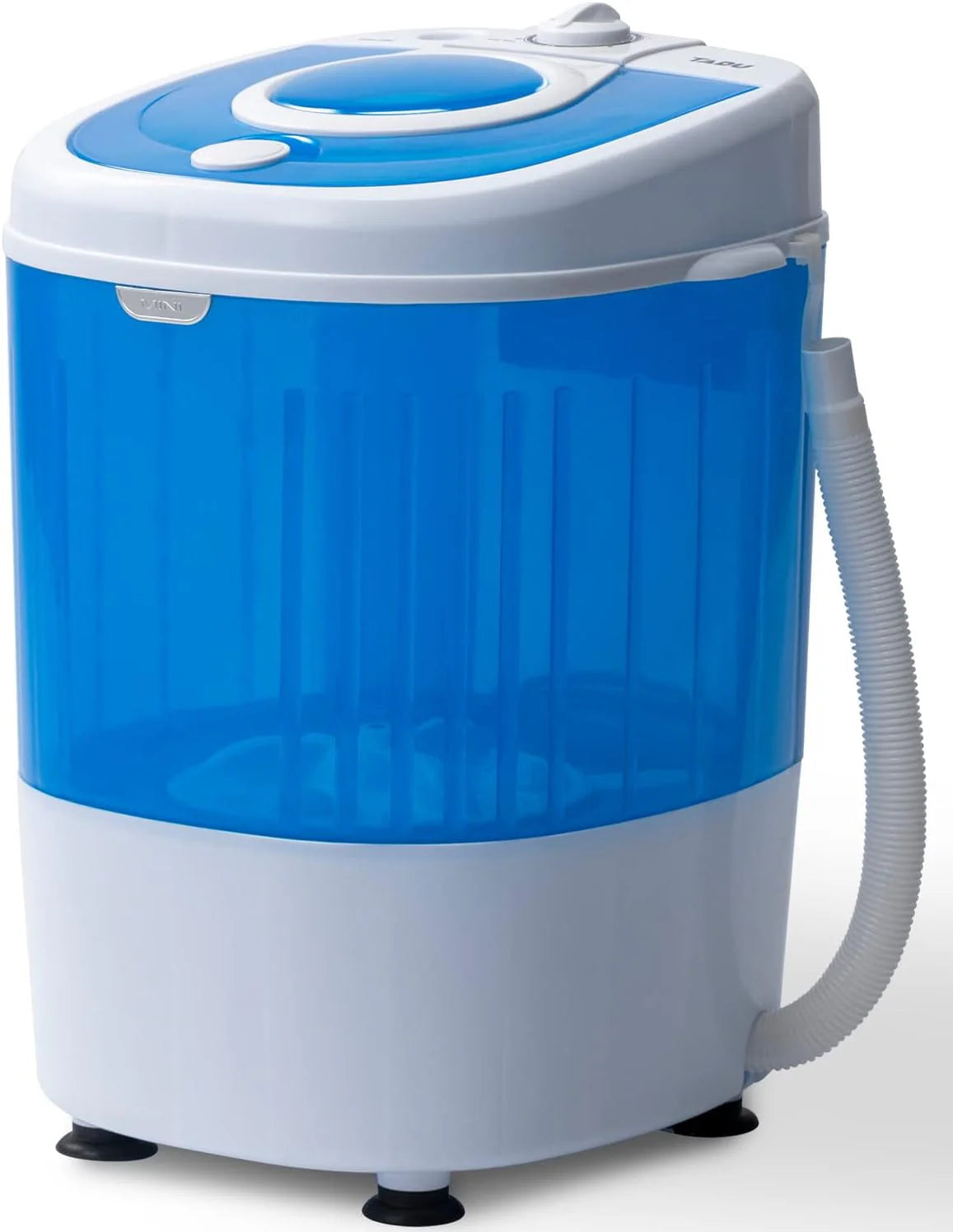 7.7lbs Mini Portable Washing Machine with Spiner Basket, Timer Control and Drain Hose, White D489