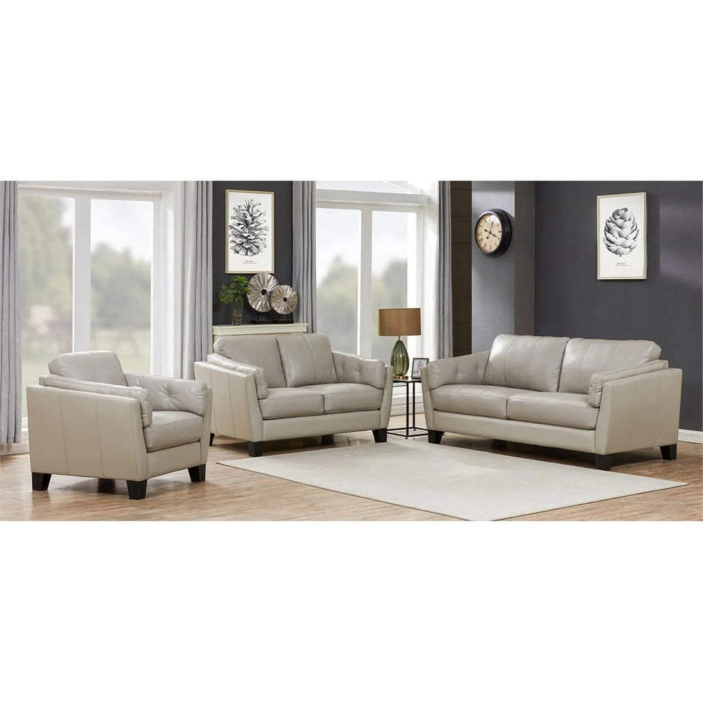 Cream Top Grain Leather Sofa O119