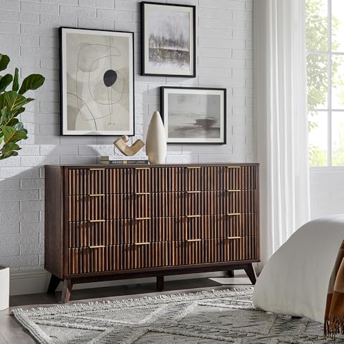 7 Drawer Wood Dresser with Faux Marble Top R194439