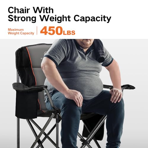 Oversized Heavy Duty Folding Camping Chair with Cooler Bag S77329