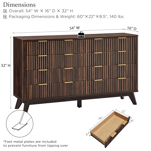 7 Drawer Wood Dresser with Faux Marble Top R194439