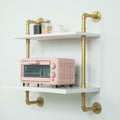 Industrial Retro Wall Mount Iron Pipe Microwave Oven Shelf Stand O9463
