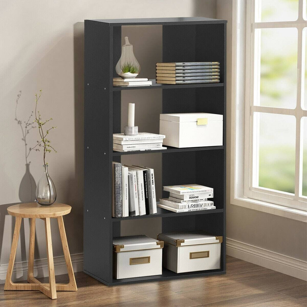 Black 4-Tier Bookcase with Adjustable Shelves A329