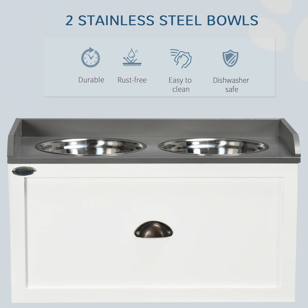 Large Elevated Dog Bowls with 2 Stainless Steel Bowls Z301