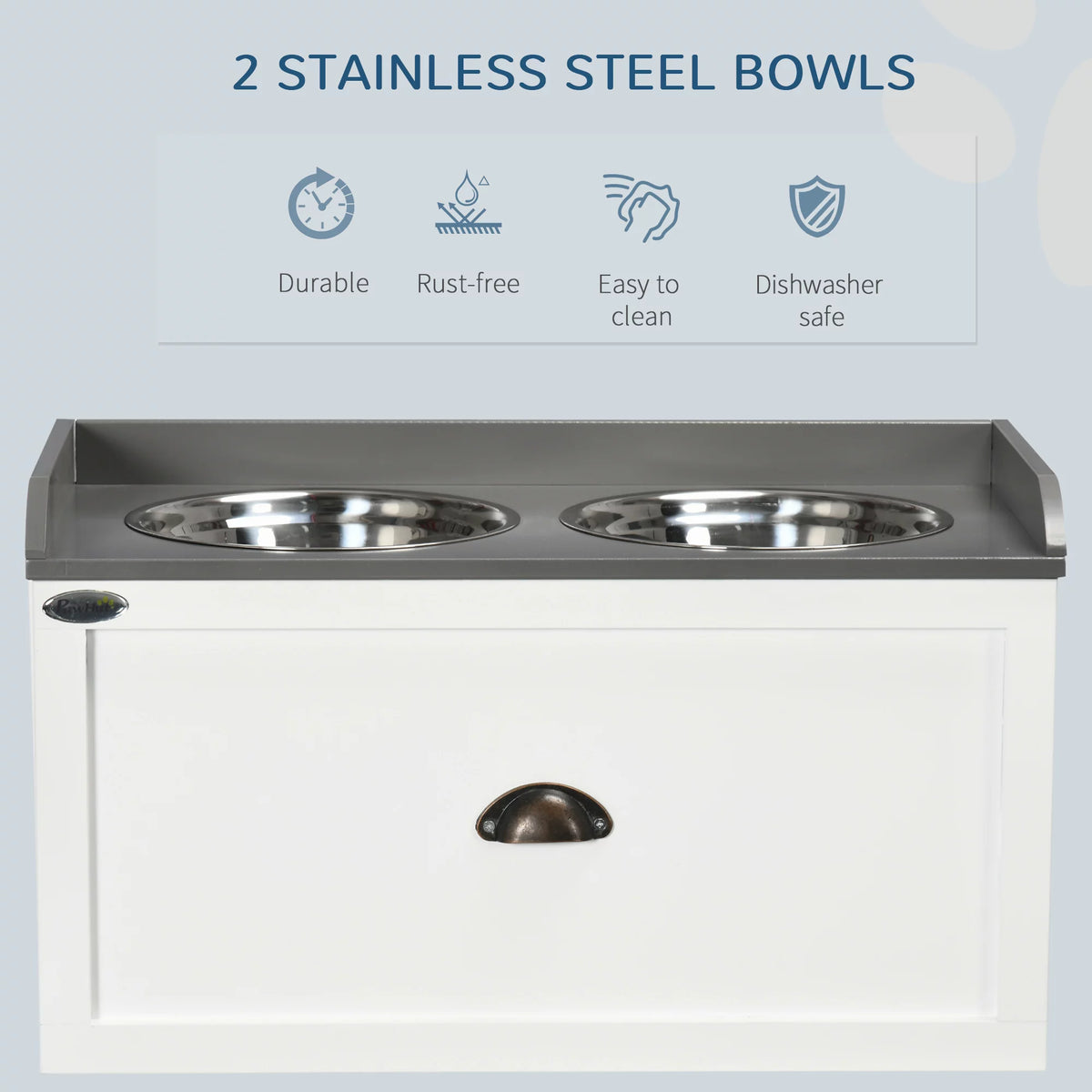 Large Elevated Dog Bowls with 2 Stainless Steel Bowls Z301