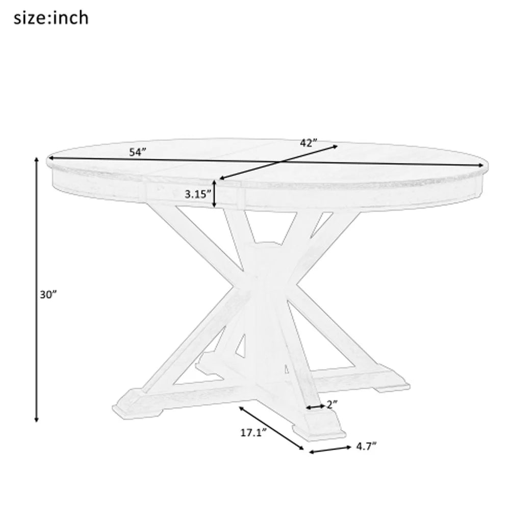 Extendable Dining Table with 12" Leaf Natural Wood H305097