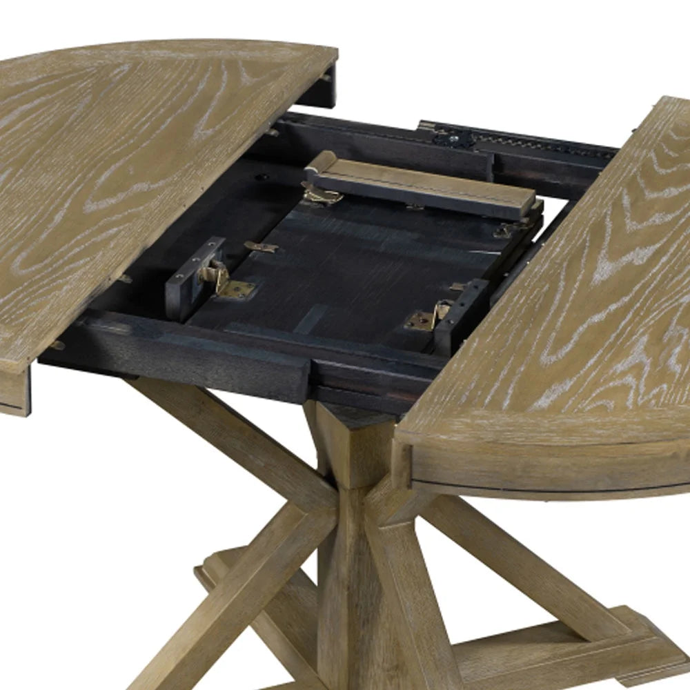 Extendable Dining Table with 12" Leaf Natural Wood H305097