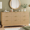 9 Drawer Fluted Wood Dresser Y334