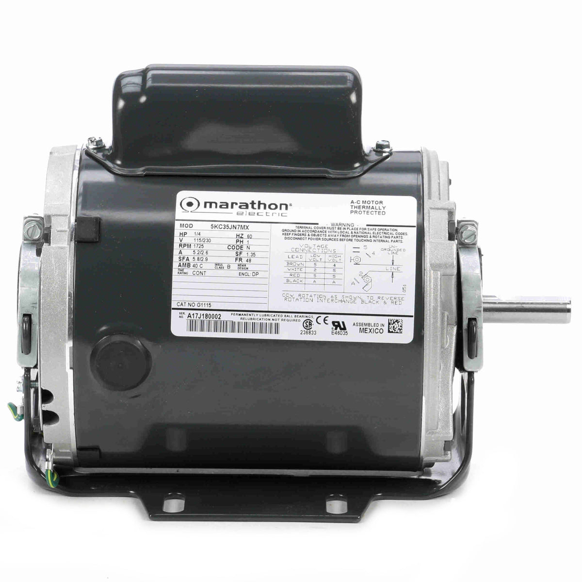 1/4HP Electric Motor, 1725RPM L8040