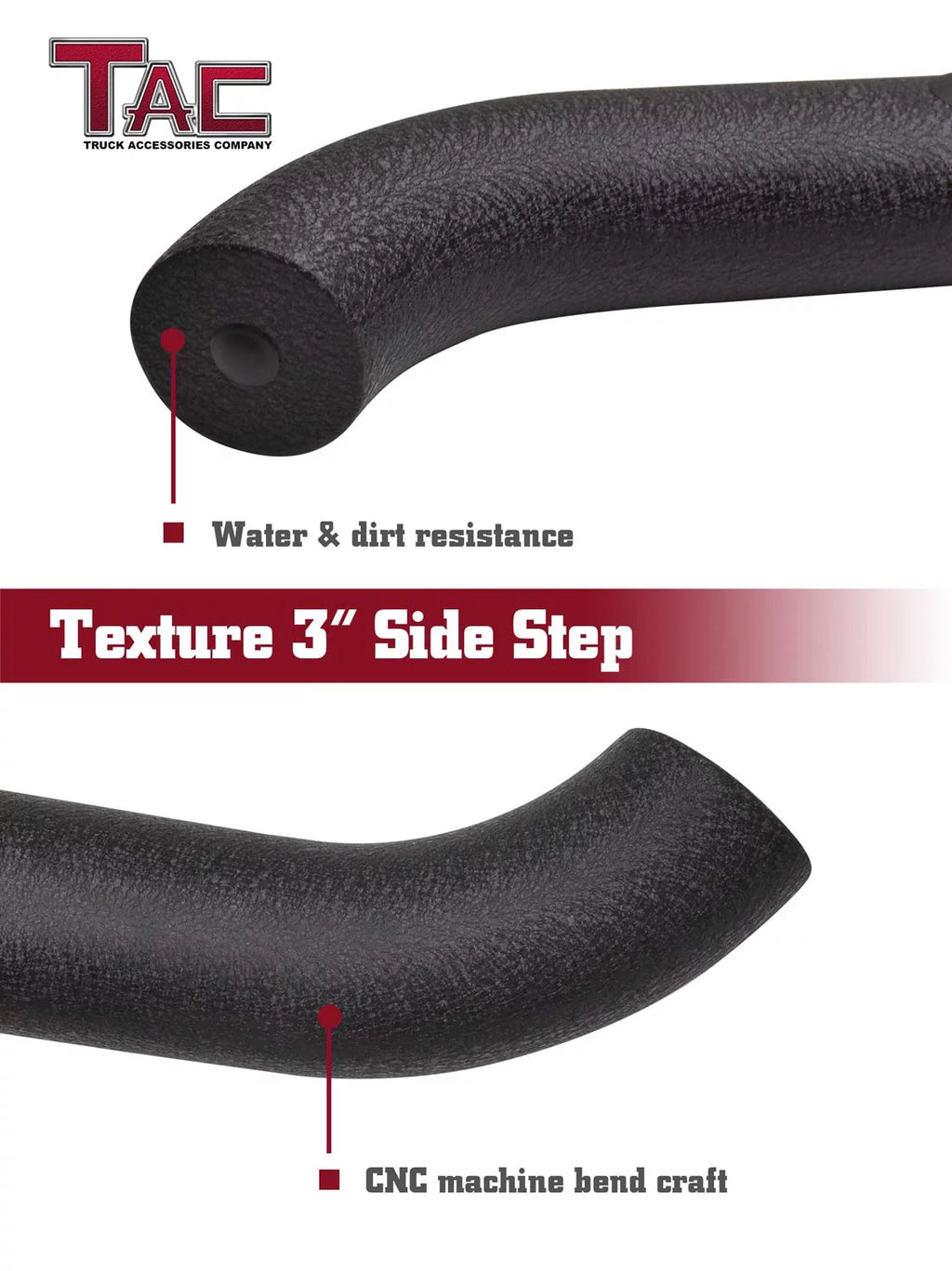 Texture Black Side Steps Nerf Bars Running Boards I886