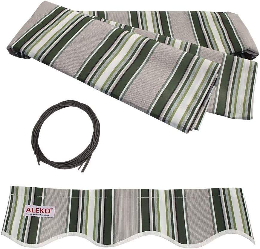 Retractable 13x10 Feet Motorized White Frame Patio Awning with Polyester Canopy E27836